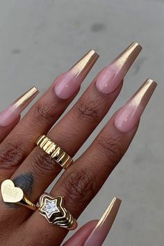 January Nail, Trends Nails, Chrome Nail Art, Gold Nail, Gold Chrome, Nails 2024, New Year's Nails, Art Nails