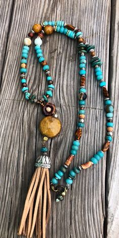 Moda Steampunk, Earthy Necklace, Boho Jewellery Necklaces, Tassel Necklace Boho, Boho Necklaces, Boho Styl, Beaded Tassel Necklace, Boho Jewellery