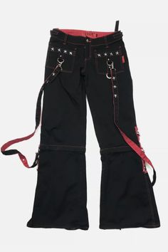 Mall Goth Clothes, Red Fitted Grunge Bottoms, Low Rise Tripp Pants, Goth Pants Png, Mall Goth Pants, Red Mall Goth, Tripp Pants, Tripp Nyc, New Rock