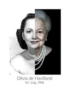 an older woman with pearls on her neck and the words, olvia de hyvelland 1st july