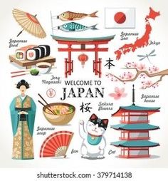 Welcome To Japan, Japon Illustration, Art Japonais, Travel Illustration, Dessin Adorable, Maneki Neko, Japanese House, Travel Scrapbook, Traditional Japanese