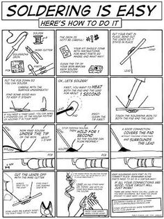 a comic strip with instructions on how to use soldering is easy and fun for kids