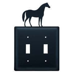 a horse is standing on top of a light switch cover in the shape of a horse