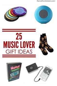 the 25 music lover gift ideas are on display