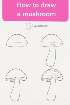 how to draw a mushroom for kids