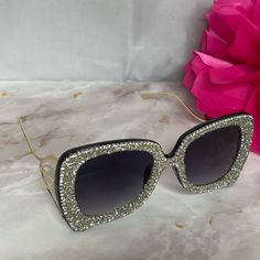 Hese Sunglasses Are New, They Are Beautifully Designed And Very Fashionable. They Are Well Made, Sturdy Frame And Are Designed With Silver Shiny Glitter. Glamorous Gold Sunglasses For Party, Glamorous Gold Party Sunglasses, Party Gold Sunglasses With Rhinestones, Gold Party Sunglasses, Glamorous Party Sunglasses With Bling, Boho Sunglasses, Polarized Aviator Sunglasses, Red Glasses, Rhinestone Fashion