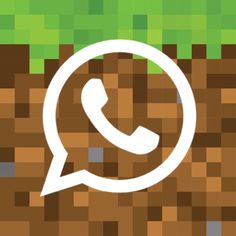 the whatsapp icon is shown in white on a brown and green mosaic background