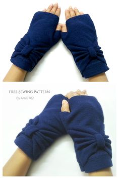 DIY Fabric Fingerless Gloves Sewing Patterns Fleece Patterns, Fabric Sewing Patterns, Gloves Design, Fingerless Gloves Knitted