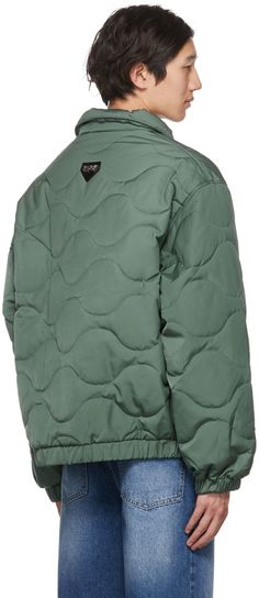 Quilted polyester canvas jacket. · Spread collar · Press-stud closure · Logo hardware at chest and back · Zip pockets · Elasticized cuffs and hem · Utility pocket at sleeve · Full satin lining · Logo-engraved silver-tone hardware Supplier color: Muted green Stolen Girlfriends Club, Muted Green, Canvas Jacket, Silver Engraving, Press Studs, Utility Jacket, Zip Pockets, Silver Tone, Winter Jackets