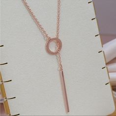 Brand New Simple Bar Circle Layering Necklace 585 Rose Gold Plated Chain Is Approximately 24” In Length Will Not Tarnish Or Fade! Hypoallergenic Sturdy Chain With Front Toggle Closure Beautiful Minimalist Necklace Jewelry Pouch Included Other Listings: Engagement Rings Diamond Bands 10k 14k 18k Gold White Gold Platinum Rose Gold Earrings Necklaces Bracelets Bridal Promise Wedding Prom Emerald Sapphire Micro Pave Natural Gemstones Vintage 925 Sterling Silver Classic Retro Contemporary Pearl Fresh Retro Contemporary, Green Statement Necklace, Diamond Band Engagement Ring, Engagement Rings Diamond, Statement Collar Necklace, Chunky Statement Necklace, Platinum Rose Gold, Crystal Fashion, Layered Necklace Set