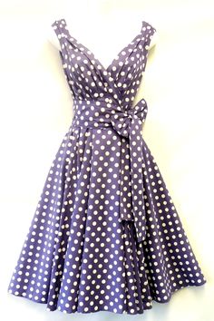 New Spot Pin up Vintage1950s style soft Purple Polka Dot Summer Swing Tea Dress | eBay 40s Mode, Soft Purple, 50s Fashion, 1950s Fashion, Mode Vintage, Looks Style