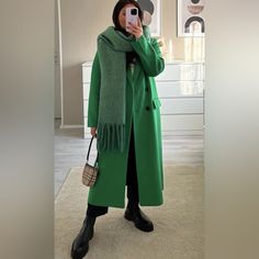 Reposhing This Item I Purchased From @Belemstore. Loved It, But Ready To Rotate For Something New. Questions? Leave A Comment Below! Green Wool Coat, Green Coat, Wool Blend Coat, Green Wool, Zara Jackets, Wool Coat, Green Color, Something New, Green Colors