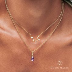 This isn't just a piece of jewelry - it's a celebration of what it means to be an Aquarius.
This exquisite set comes with two necklaces – one featuring your zodiac constellation adorned with authentic Moonstone & the other is genuine Amethyst, your vibrantly rich birthstone. It’s a powerful symbol of your creative spirit, designed to encourage tranquility, promote patience and inspire inner peace and mindfulness.
Perfect for gifting, even better for keeping.
Don't settle for just 1 piece when yo Two Necklaces, Detailed Necklace, Gem Diamonds, 12 Zodiac, Zodiac Constellations, Aquarius Zodiac, Don't Settle, Moon Magic, Amethyst Ring