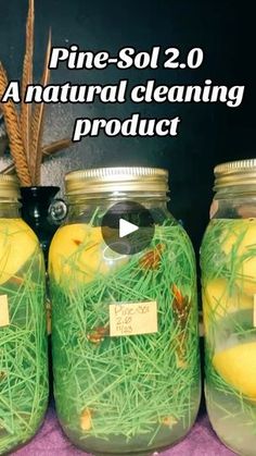 three jars filled with yellow and green stuff