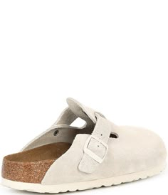 Birkenstock Women's Boston Suede Soft Footbed Clogs | Dillard's Antique White Birkenstocks, Vans Sandals, White Clogs, Christmas Wants, Pretty Shoes Sneakers, Birkenstock Women, Birkenstock Boston, 2025 Vision, Pretty Shoes