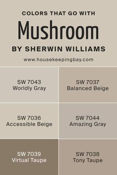 the colors that go with mushroom by sheryln williams and sheryly gray