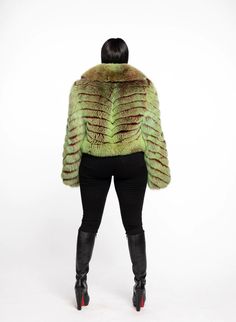 Sandra Fox Fur Jacket – The Fancy Success Green Fur Coat With Faux Fur Trim For Fall, Green Faux Fur Trim Coat For Fall, Green Faux Fur Coat With Faux Fur Trim, Green Faux Fur Coat For Fall, Green Faux Fur Long Sleeve Outerwear, Green Faux Fur Outerwear With Long Sleeves, Fox Fur Jacket, Fox Fur, Pop Up Shop