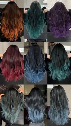 20 Coolest 2024 Hair Colors to Inspire You Hair Colour Ideas Ombre, Hair Colour Styles Highlights, Dyed Hair Tips Blonde, Long Hair Colors Ideas, Tie And Dye Hair, Color Dyed Hair Ideas For Brunettes, Aesthetic Hair Colour Ideas, Unique Hair Dye Patterns, Colored Balayage Hair