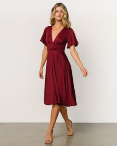 Restocked just in time for Valentines Day! 💌 You can't go wrong with the Janette whether you like a deep red or a classic lbd! 💋 Flowy V-neck Mini Dress For Formal Occasions, V-neck Fit And Flare Dress With Pleated Waist, Fit And Flare V-neck Dress With Pleated Waist, V-neck Dress With Smocked Back For Brunch, V-neck Dress With Fitted Waist For Brunch, Evening V-neck Maxi Dress With Smocked Back, Elegant A-line Midi Dress With Smocked Back, Flattering V-neck Dress For Date Night, Chic V-neck Dress With Fitted Waist