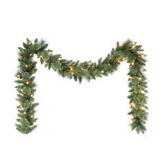 a christmas garland with lights hanging from it