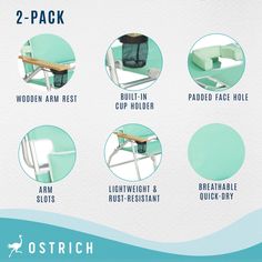 the instructions for how to fold a chair with two - pack straps and seatbelts