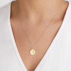 LILY & ROO's solid gold St Christopher octagonal medallion necklace. This solid St Christopher is suitable for everyday wear and perfect for layering with other gold jewellery. The octagonal pendant features the patron saint of travellers. All gold St Christopher pendant necklaces come in a luxury LILY & ROO gift box. Give your jewellery a little TLC to keep your jewellery shining bright. Your stunning St Christopher necklace will be sent to you in a complimentary Lily & Roo gift box with ribbon Christmas Lily, St Christopher Necklace, Daughter Best Friend, St Christopher Pendant, St Christopher, Saint Christopher, Gold Medallion, Medallion Necklace, Engraved Necklace