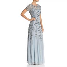 Beautiful Beaded Formal Dress! Wedding Guest Formal Dress, Blue Mother Of The Bride, Wedding Guest Formal, Beaded Formal Dress, Mesh Gown, Mother Of Bride Outfits, Mother Of The Bride Dresses Long, Mother Of The Bride Gown, Mother Of Groom Dresses