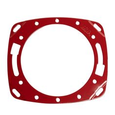 a red gasket with holes in the middle on a white background for design purposes