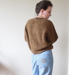 Cardigan Brown, Cute Buttons, Crop Cardigan, Mohair Cardigan, Mohair Wool, Khaki Color, Cropped Cardigan, Vintage Jacket