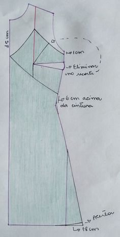 a drawing of a dress with measurements