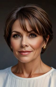 Default brunette short haircut ideas for women over 50 1 Short Hair Cuts With Bangs, Hair Color Ideas Short Hair, Short Haircut Ideas For Women, Short Hair Cuts Styles, Short Pixie Bob Haircuts, School Hairstyles For Short Hair, Hair Cuts With Bangs, Long Pixie Bob, Haircuts Over 50