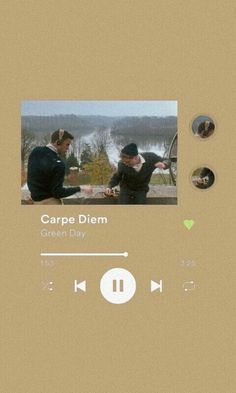 an mp3 player with the caption carpe diem green day