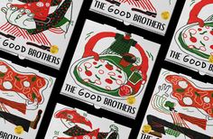 the good brothers stickers have been placed on top of each other