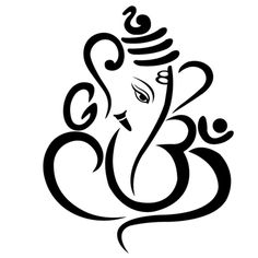 an elephant that is in the form of a symbol for ganeshi festival, black and white