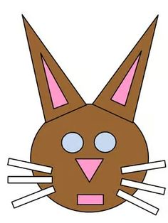 a brown bunny mask with pink ears and two blue eyes on it's face