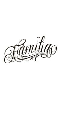 the word familiao written in cursive writing