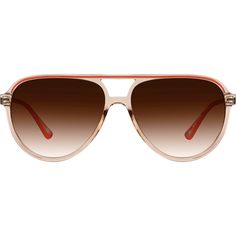 Channel 80s vibes in these retro-inspired aviator sunglasses. The glossy TR90 plastic eyeglasses features a chic red brow bar and slim metal temple arms with red accents. These sunnies add instant cool to any outfit. | Zenni Retro Aviator Rx Sunglasses Gold Mixed Aviator Eyeglasses, Classic Vibe, Rim Design, Zenni Optical, 80s Vibes, Brow Bar, Oval Face Shapes, Eye Wear, Selfie Ideas