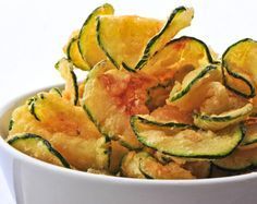 a facebook page with an image of zucchini chips in a bowl on it