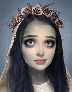 Weird Makeup, Corpse Bride Makeup, Make Up Sposa, Themed Makeup, Corpse Bride Costume, Emily Corpse Bride, Makeup Artistic, Holloween Makeup, Prosthetic Makeup