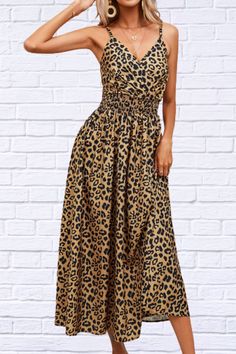 Get ahead of the fashion curve with our Leopard Print Spaghetti Strap Dress, one of the hottest trends for 2024. This dress is designed for the bold and stylish, featuring a fierce leopard print that’s perfect for making a statement. The delicate spaghetti straps add a touch of elegance, while the flattering silhouette hugs your curves in all the right places. Whether you’re heading to a summer party, a night out, or just want to elevate your everyday style, this dress is your go-to choice. Pair