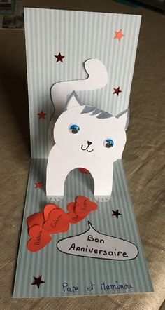 a card with an image of a cat on it's front and the words don't anniverise