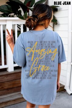 Amazing Grace Comfort Colors Oversized Vintage T-Shirt, Christian God Shirt, Jesus Shirt, Jesus Comfort Colors Shirt, Jesus Shirt Aesthetic Whether you're hitting the road for a cross-country adventure or just hanging out with friends, you'll love its comfortable, oversized fit with this Comfort Colors shirt. The mineral wash feel is super soft and perfect for any casual occasion. Rock this tee with your favorite jeans or leggings and you'll look great no matter what. This is a standard unisex size Comfort Colors Tee. For an oversized tee, please size up. If you are looking for an oversized "T-shirt Dress" look, we recommend sizing up 2 sizes. Please review the size chart to ensure you receive the fit you want. HOW TO ORDER 1- Select "Shirt Size". 2- Select quantity. 3- Click "Add To Cart" Oversized T Shirt Dress, Shirt Aesthetic, Jesus Shirt, Comfort Colors Shirt, Comfort Colors Tee, Jesus Shirts, Amazing Grace, Oversized Tee, Cross Country