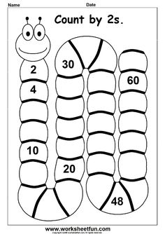 a counting sheet with numbers to 20 and an image of a caterpillar