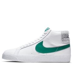 Nike Zoom Blazer Mid Premium SB Skateboard 'Bicoastal Green' White/Bicoastal-Bicoastal Sneakers/Shoes Green Sneakers, Blazer Mid, Hi Top, Nike Cortez Sneaker, Nike Zoom, Stylish Sneakers, Sneakers Shoes, Men's Nike, Skateboard