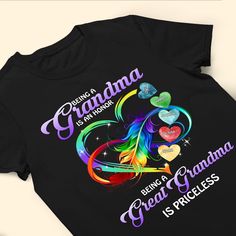 Introducing our Personalized Shirt, a heartfelt and cherished gift for the beloved grandma or great-grandma in your life. Adorned with the touching quote, "Being A Grandma Is An Honor, Being A Great Grandmother Is Priceless," this shirt is a beautiful tribute to the immeasurable love and wisdom she shares with her family. Crafted with care and quality materials, this shirt is more than just apparel; it's a cherished keepsake that celebrates the extraordinary role she plays in the lives of her lo