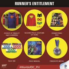 an advertisement for runners'entilemment, featuring medals and t - shirts