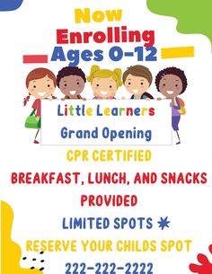 an advertisement for the children's learning program, now engaging ages 0 - 12