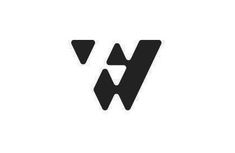 the letter w is made up of black letters on a white background with an arrow