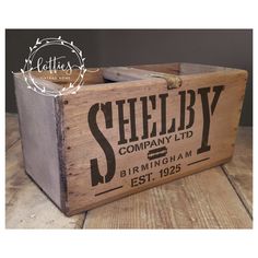 a wooden box with the words sheffield on it