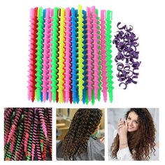 Plastic Long Spiral Hair Perm Rod Hairdressing Styling Curler Rollers Salon Tool Features: Easy simple to operate. Durable and lightweight. Specifications: Material: Plastic Per Size: 01: 150 X 6mm/5.91 X 0.24"(35pcs) 02: 165 X 15mm/6.5 X 0.59"(18pcs) 03: 145 X 10mm/5.71 X 0.39"(26pcs) 04: 175 X 6mm/6.89 X 0.24"(30pcs) Color: Random Color Notes: 1. Due to the different monitor and light effect, the actual color of the item might be slightly different from the color showed on the pictures. Thank Perm Rod Sizes, Curler Rollers, Flexi Rod Curls, Curlers For Long Hair, Hair Curling Tools, Foam Rollers Hair, Spiral Perm, Hair Perm, Heatless Hair Curlers